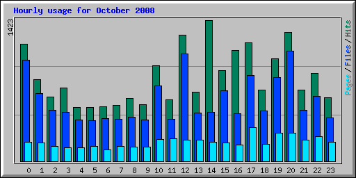 Hourly usage for October 2008