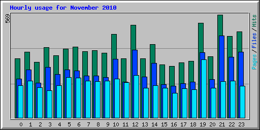 Hourly usage for November 2010